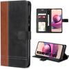 Flip Case for Xiaomi Redmi Note 10S Two-Tone Synthetic Leather Brown-Black