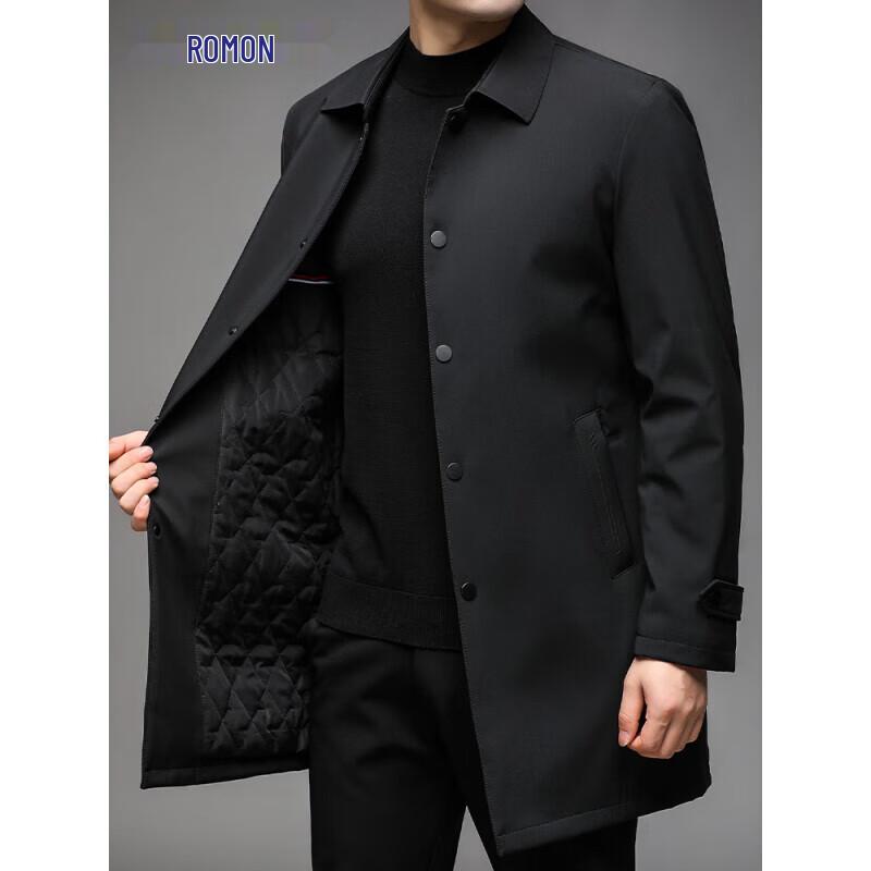 Romons Men s Thickened Mid-Length Lapel Cotton Padded Jacket 3XL