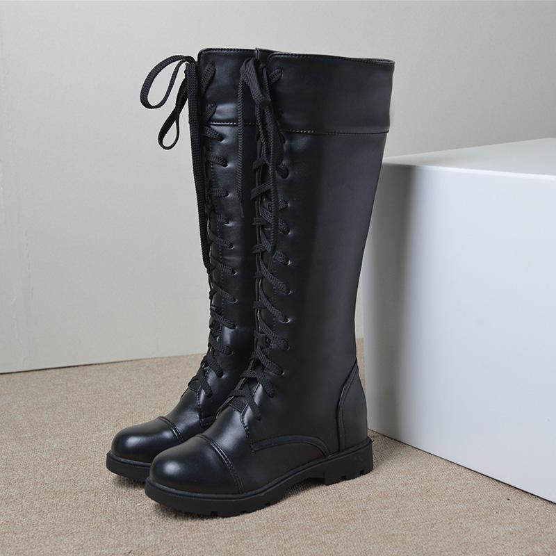 Women's Low-heeled Medium Boots Autumn and Winter New Solid Color Large-size Thick-heeled Roman Casual Boots
