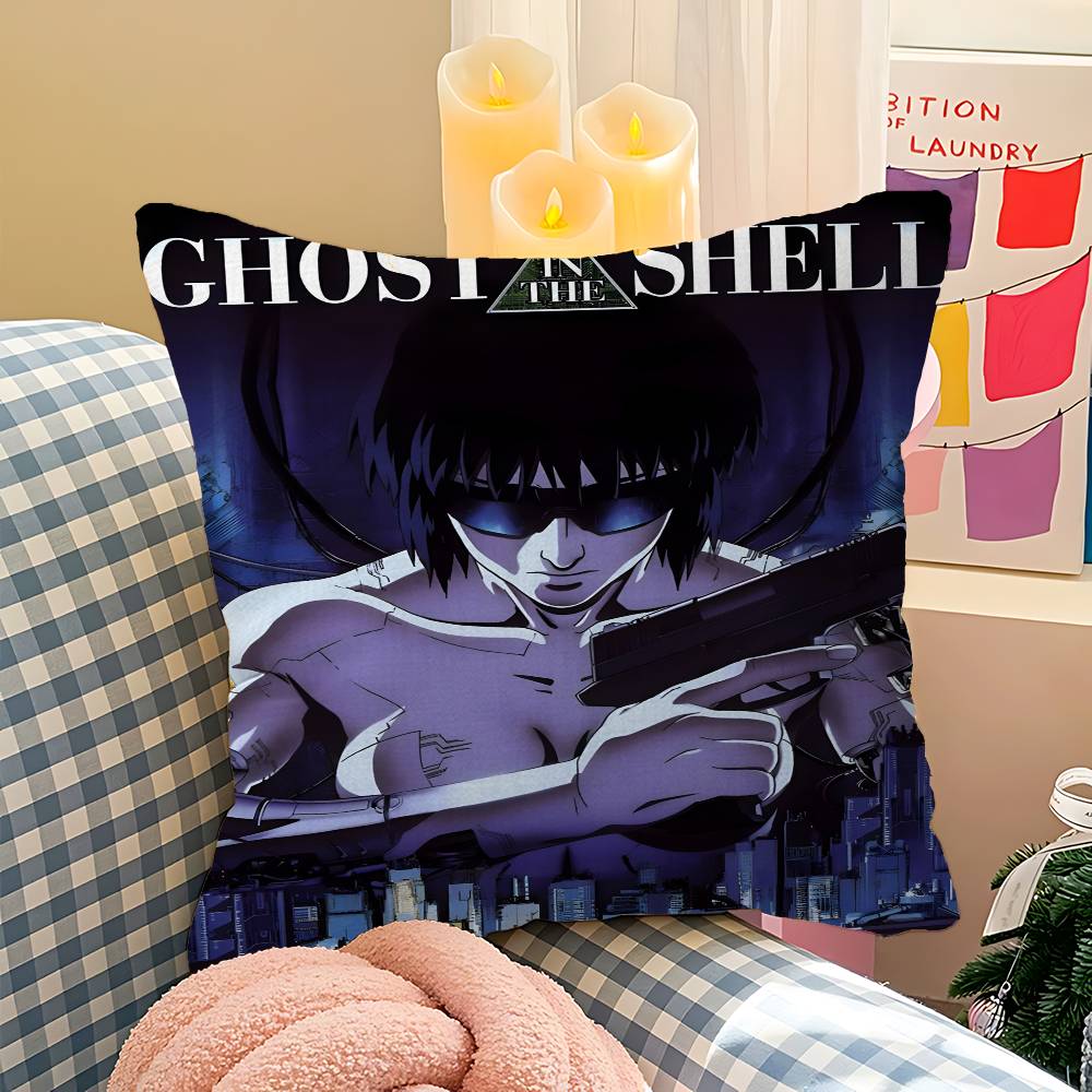Anime G-Ghost In The Shell Cool Pillow Case Cushion Cover Car Throw Pillow Case For Sofa Car Christmas Gift 40x40cm 45x45cm