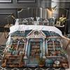 Comforter Book Store Style Bedding Set 3D Printed Single Twin Double Size Home Decor Birthday Gift For Kid