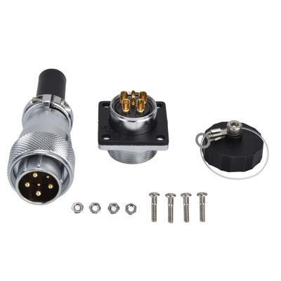 Conector aviatic cu 6 pini, aliaj de zinc, impermeabil, WS20, ștecher și priză aviatică AC 500V