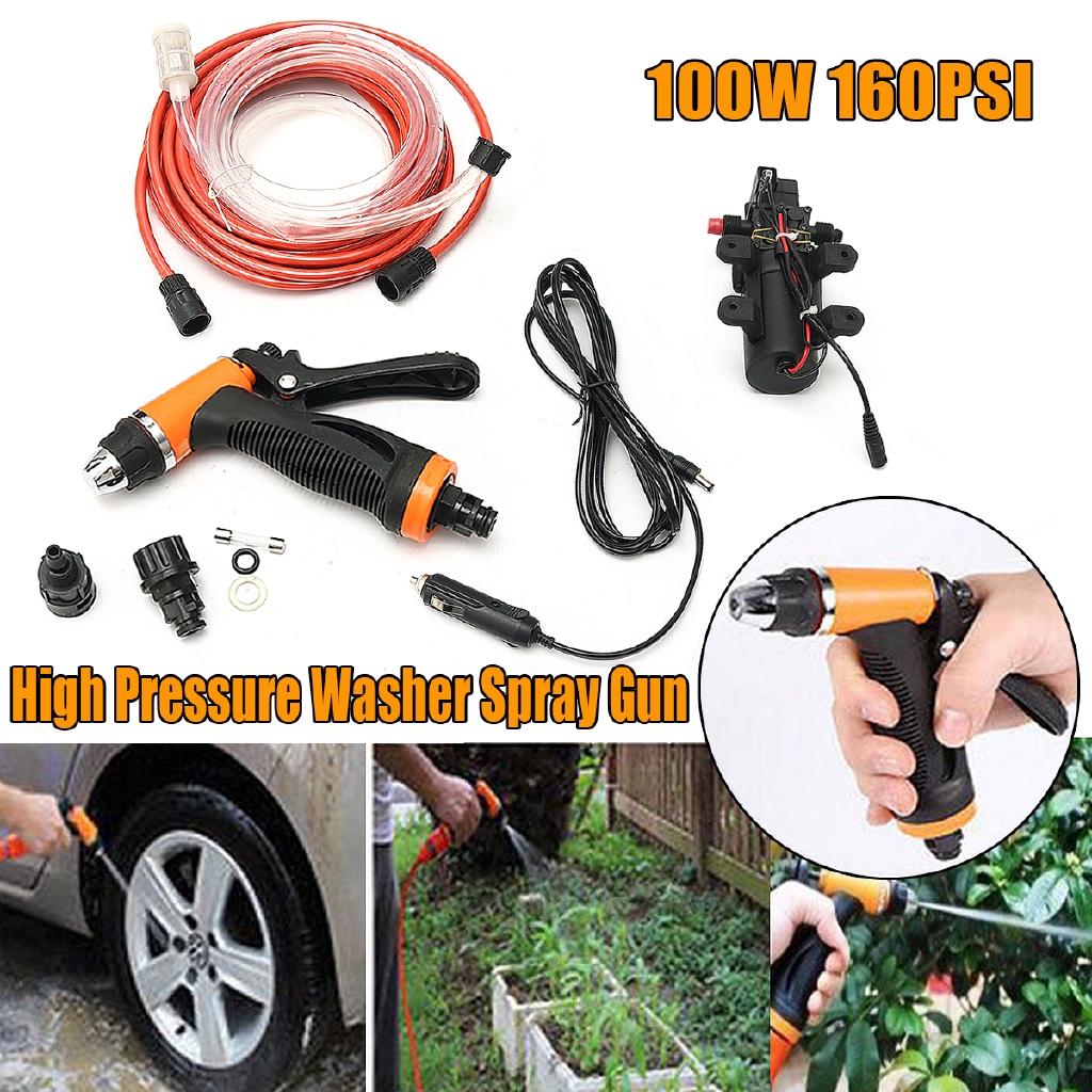 Universal 12V Portable 100W 160PSI High Pressure Electric Car Washer Washing Machine Water Pump Kit