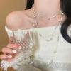 Baby's Breath Pearl Necklace: French Luxury, Minimalist Sweater Chain for Women