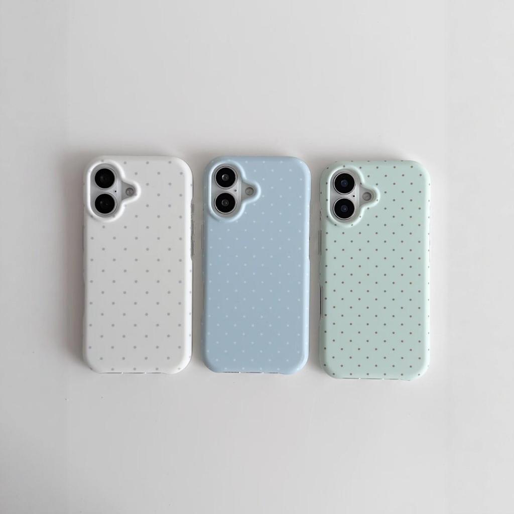 Girly Heart Frosted Polka Dot Case, Compatible with iPhone 14 Pro Max, 15, 16.