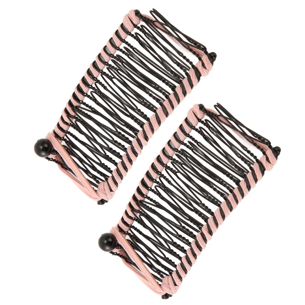 2Pcs Banana Hair Clips Metal Woven Thread Easy Simple Stylish Vintage Clincher Comb for Travel Family