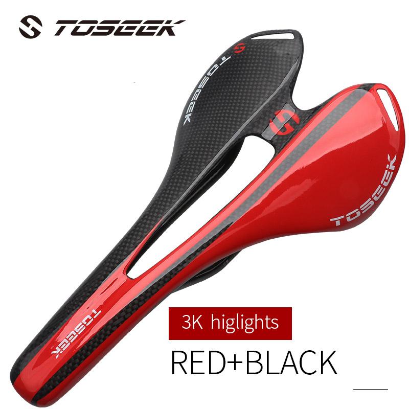 TOSEEK Carbon Sattel 7x9mm Streben Rennrad Mountainbike Sitz Atmungsaktiv Ultraleicht Professionelle Rennrad Ausrüstung