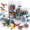 Oenux Zoo Animals Model Lion Shark Bee T-REX Penguin Cow Horse Hen Action Figures Cute Education Miniature Playset Kid Toy Gift
