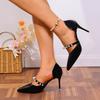Fashion Comemore Pearl Decor High Heel Pumps Women Pointed Toe Stiletto Heel Banquet Party Shoe Woman Elegant Patent Leather Heels Women