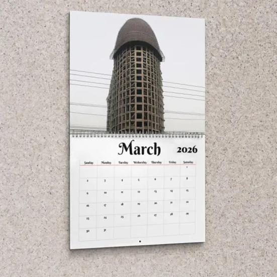 Funny Building 2026 Calendar Jan. 2026 - Dec. 2026 12 Monthly Planner White Elephant Gag Gifts for Home Office Wall Decor