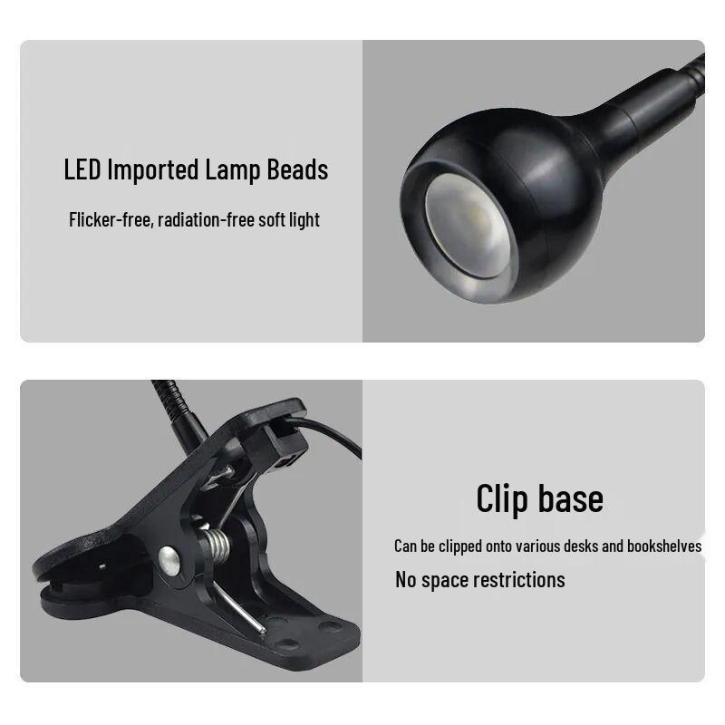 Clip-On Desk Lamp for Students: Bright Bedside & Study Light