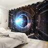 2pcs/set 3D Spacecraft Cabin Window Curtain Science Fiction Futurism Bedroom Living Room Decor Blackout Polyester Fabric Curtain