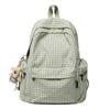 Schoolbag Campus School Bag Female Korean Version Ins Simple Plaid Backpack for Middle and High School Students, Large Capacity Leisure Travel 