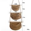 Wall Door Storage Rack Multi-purpose Cotton Rope Hanging Basket Home Decoration Creative 3-layer Wall Hanging Debris Storage Bag