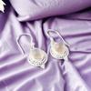 Rare Peach Moonstone Gemstone 925 Sterling Silver Jewelry Handmade Earrings1.43" EE-117-29
