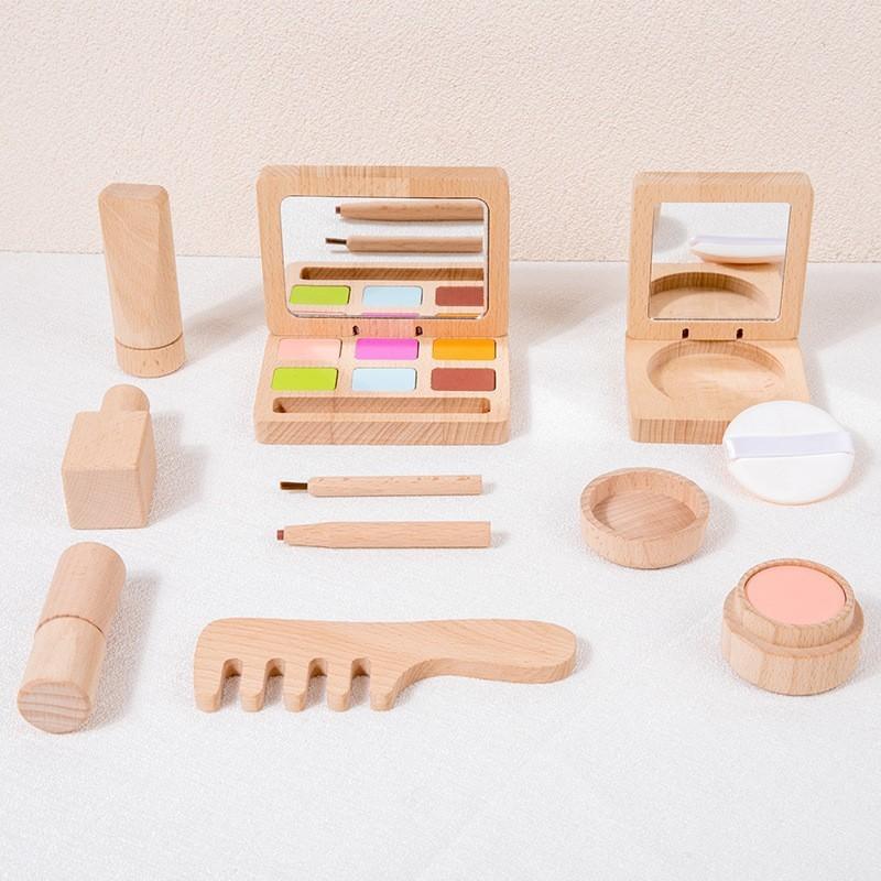 Children'S Wooden Simulation Creative Makeup Dressing Haircut Set Cosplay Play House Kit Doctor Toy