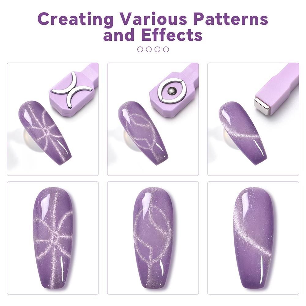 Nail Art Magnetic Stick Wand Pen Set for 3D Cat Eye Gel Painting Nails Art Magnet Wand UV Gel Polish Magic Manicure Tools