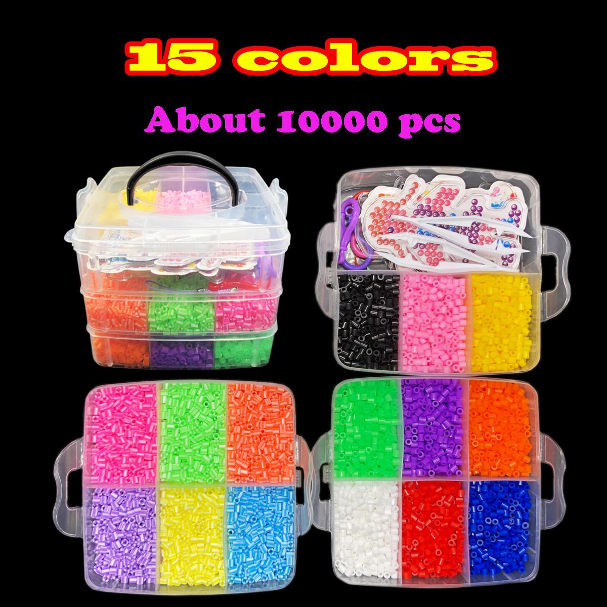 

10000 Штук Набір для рукоділля Hama Beads, Творчий DIY Набір зі скринькою для зберігання, Основи з штифтами, Папір для прасування, Ланцюжки, Аксесуари, Барвисті вироби синій