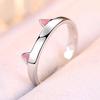 2Pcs Cute Cat Rings for Women Girls Adjustable Cat Ears Paw Animal Finger Ring Couple Cartoon Little Cat Kitten Gift Jewelry