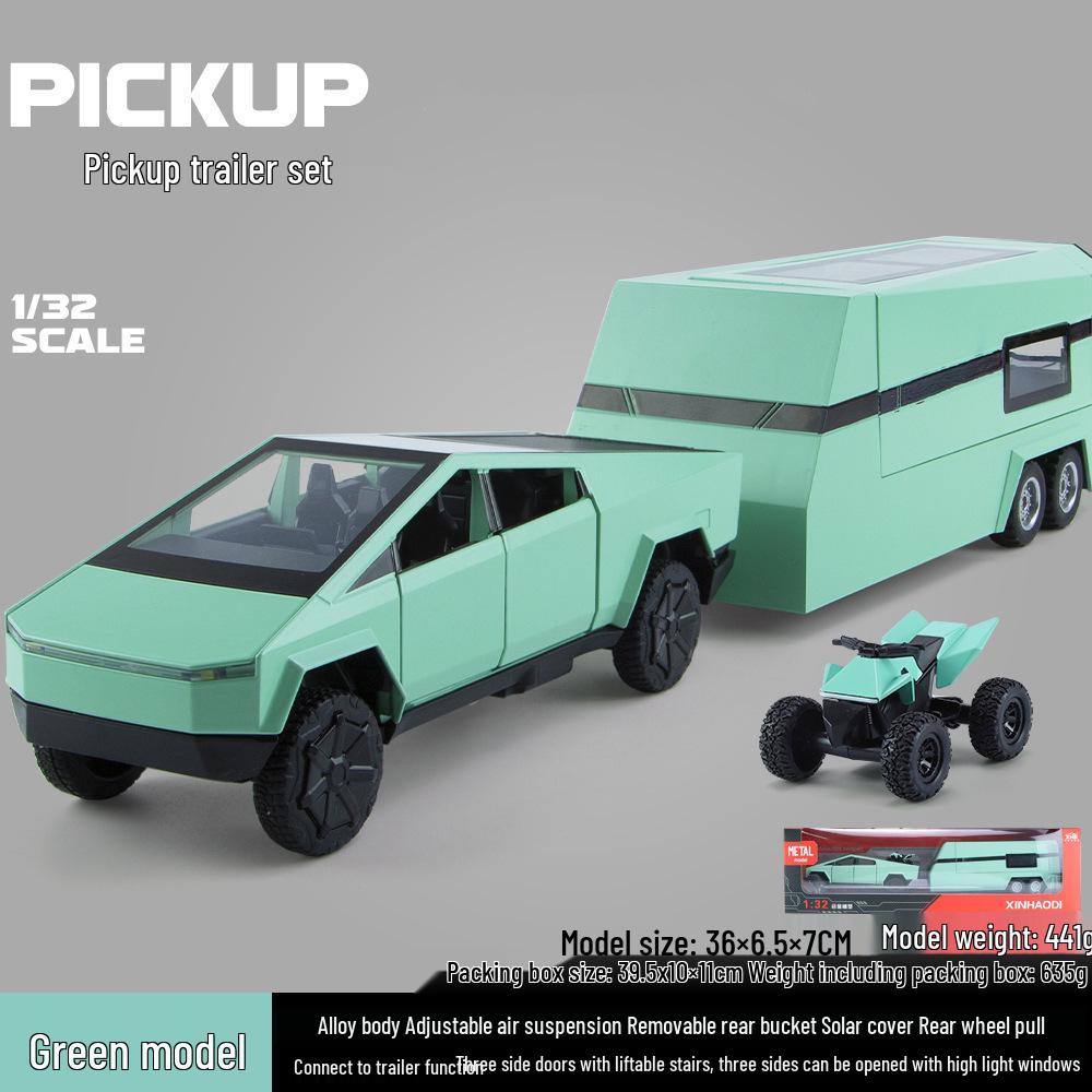 1:32 Tesla Cybertruck RV Alloy Model with Sound & Light – Toy Gift for Boys