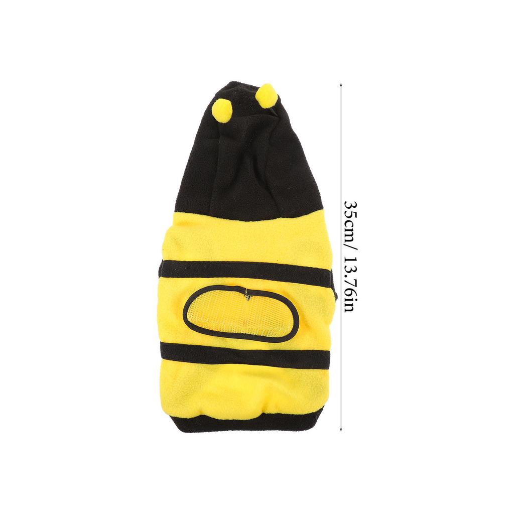 Pet Dress-Up Costume Bee Cosplay Clothes Yellow Black Size L Dog One-Piece Outfit Comfortable for Walking Jogging Small Dogs