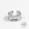 Real 925 Silver Rings For Women Vintage Zircon Open Round Engagement Rings Silver 925 Jewelry Anillos Mujer