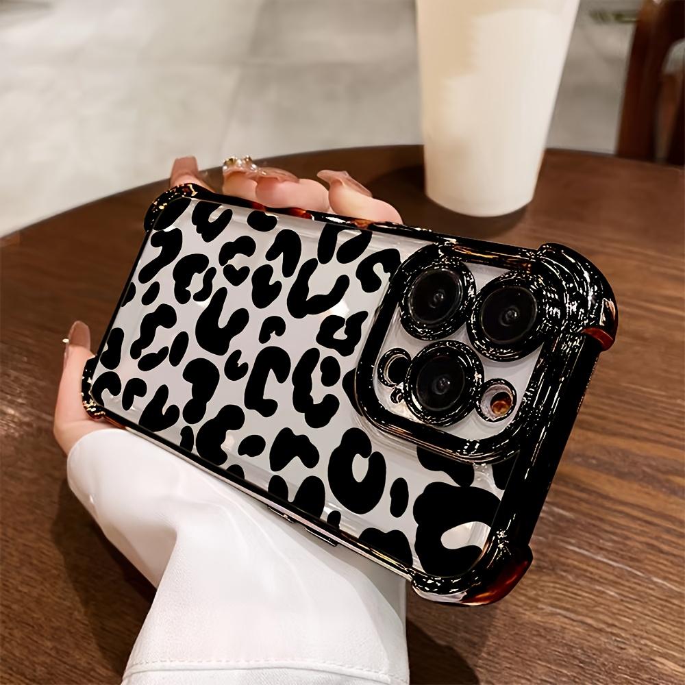 Leopard Pattern Transparent Phone Case Suitable for iPhone 17,16,15,14,13,12,11 Pro/Max/Plus Anti Drop and Shockproof Back Cover