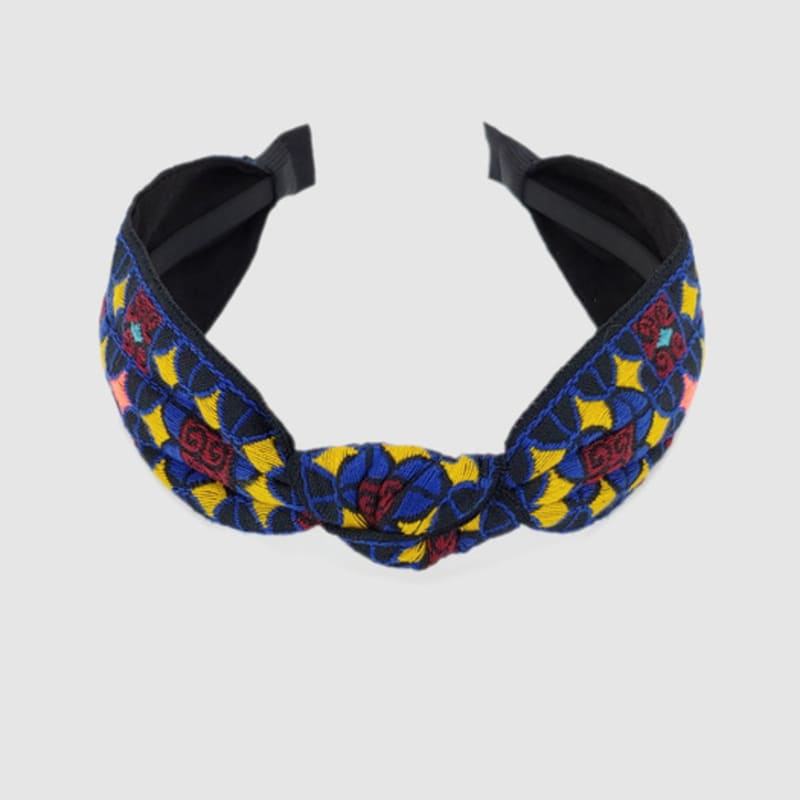 LALA Ethnic Lattice Hairband - BLACKBLUE