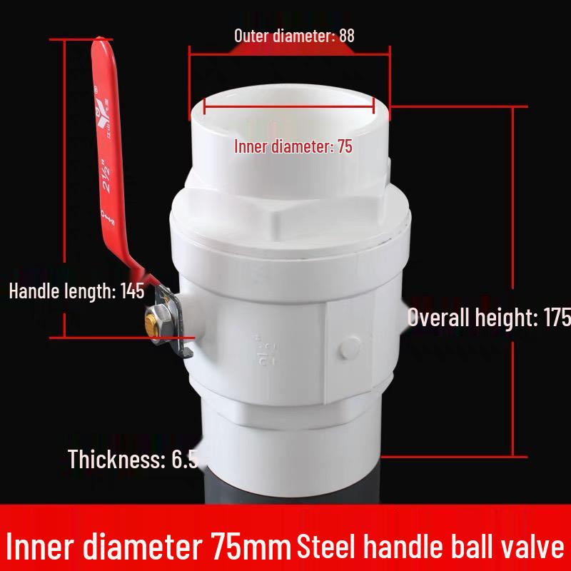 UPVC Steel Handle Ball Valve - Quick Open, Easy Turn Adhesive Water Supply Pipe Valve