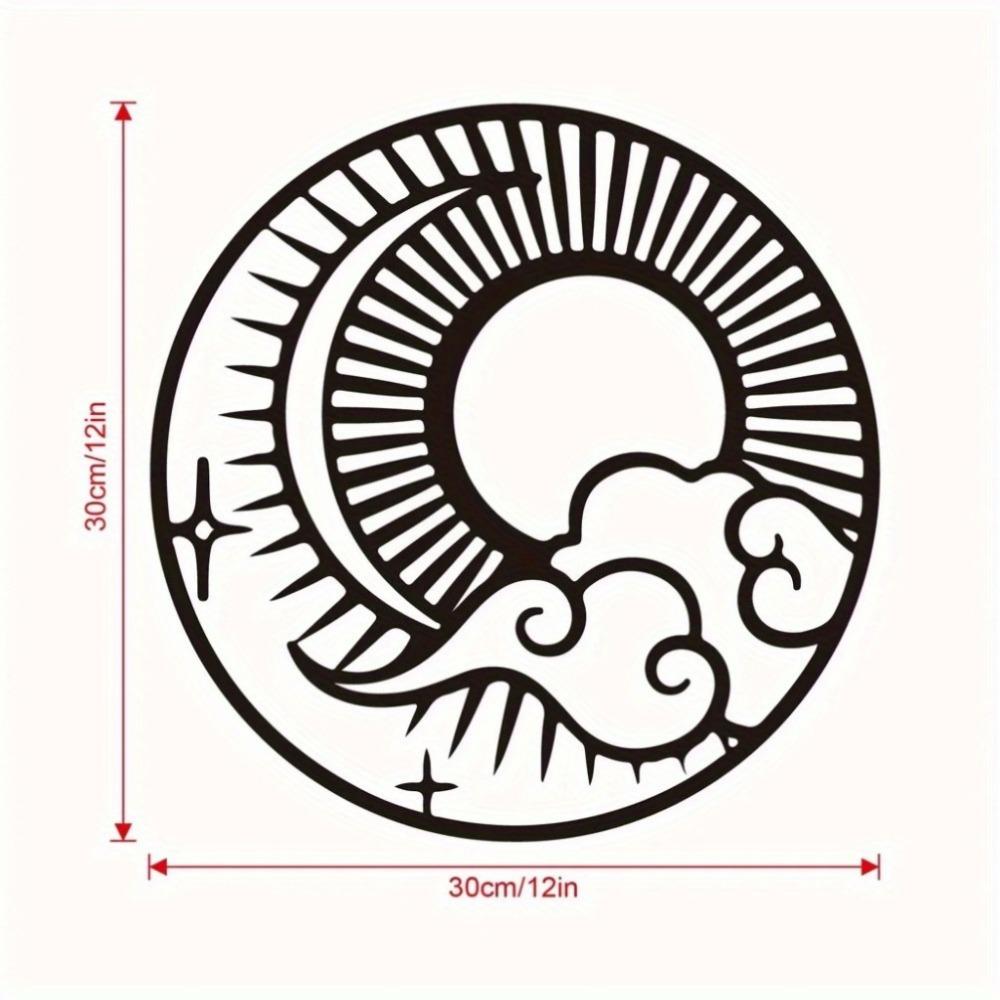 Metal Wall Art Sun Moon Stars Hooks Outdoor Garden Decor Gift
