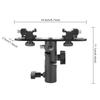 Dual Hot Shoes Flash Lamp Mount Holder Bracket For Camera Video Camcorder