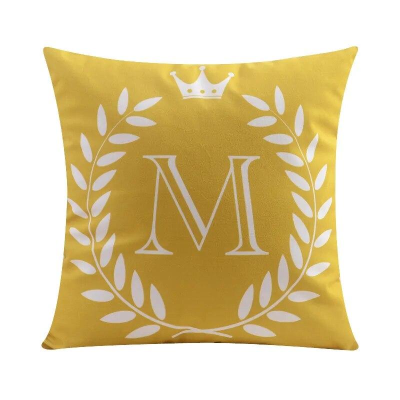 45*45CM 26 English Letters Plush Pillowcase Wedding Party Festival Decoration Sofa Office Seat Car Cushion Cover Home