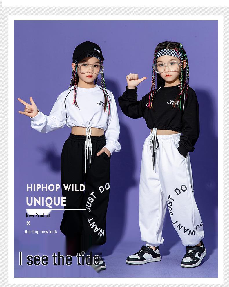 Jazz Street Dance Kostüme für Mädchen: Stilvolle Crop Tops für Frühlings- & Herbstauftritte, Shows und Training