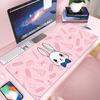 Lovely Cat Rabbit Animal Big Mouse Pad, Non‑Slip Rubber Base Desk Mat for Gamer Student Home Office Desktop Decor Gift