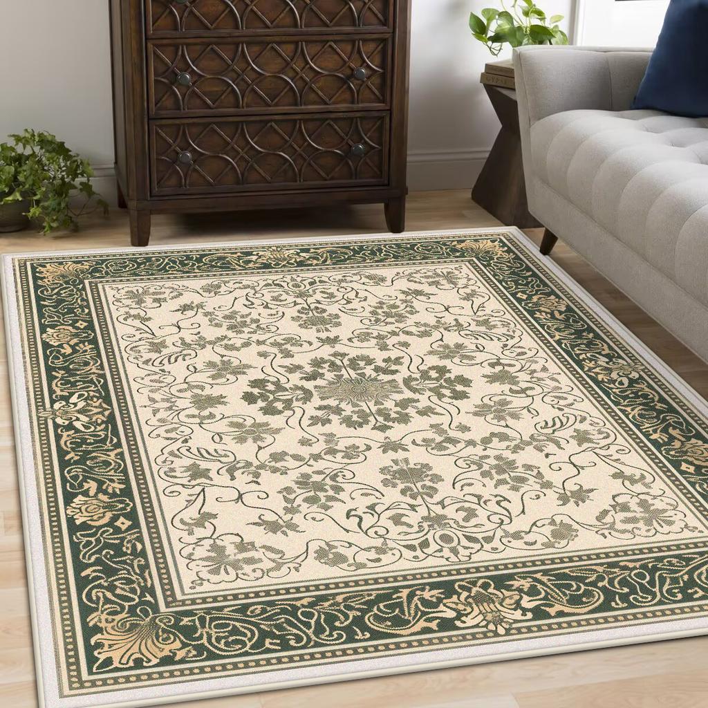 Retro American Carpets for Living Room Soft Fluffy Bedroom Decor Bedside Carpet Home Washable Rug Thicken Plush Lounge Floor Mat