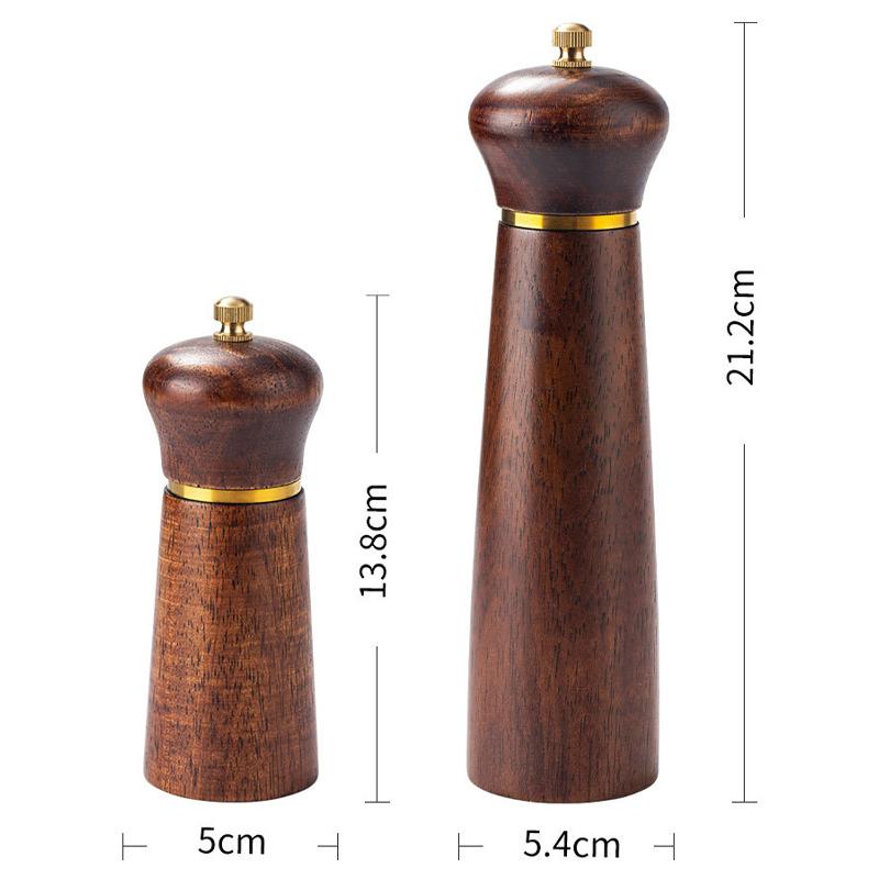 Wooden Pepper Mills Salt and Pepper Grinder 5/8 Inch Spice Pepper Grinder with Adjustable Ceramic Handheld Herb Seasoning Mills