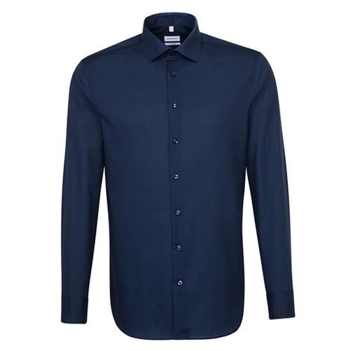

Seidensticker Mens Shaped Long-Sleeved Shirt 17in темно-синього кольору