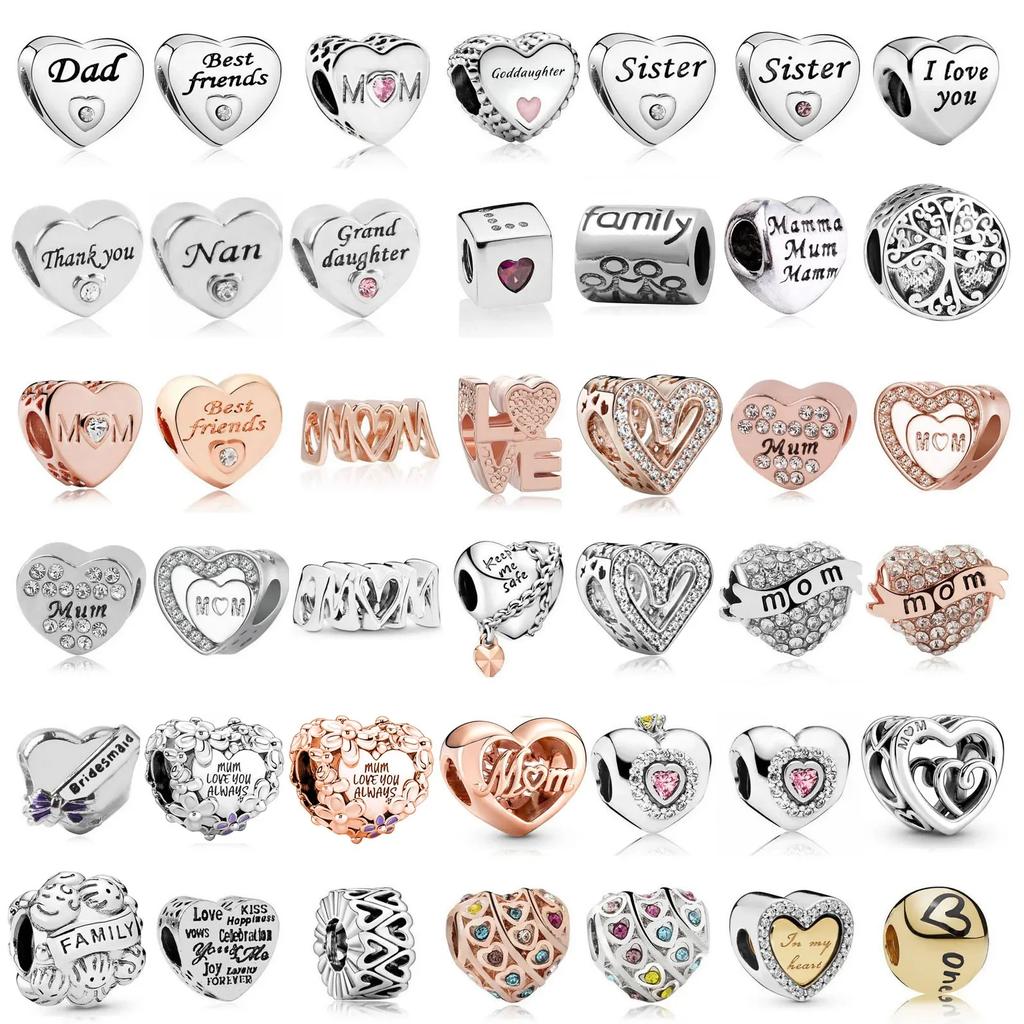 Perles New Love Dad Nan Mom Sister Best Friends pour bracelets à breloques et bracelets DIY pour femmes Fabrication de bijoux Dropshipping