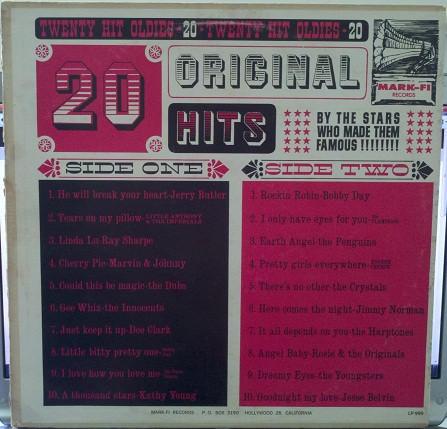 

LP Record VARIOUS 20 Original Hits LP999 MARKFI US Rock Used