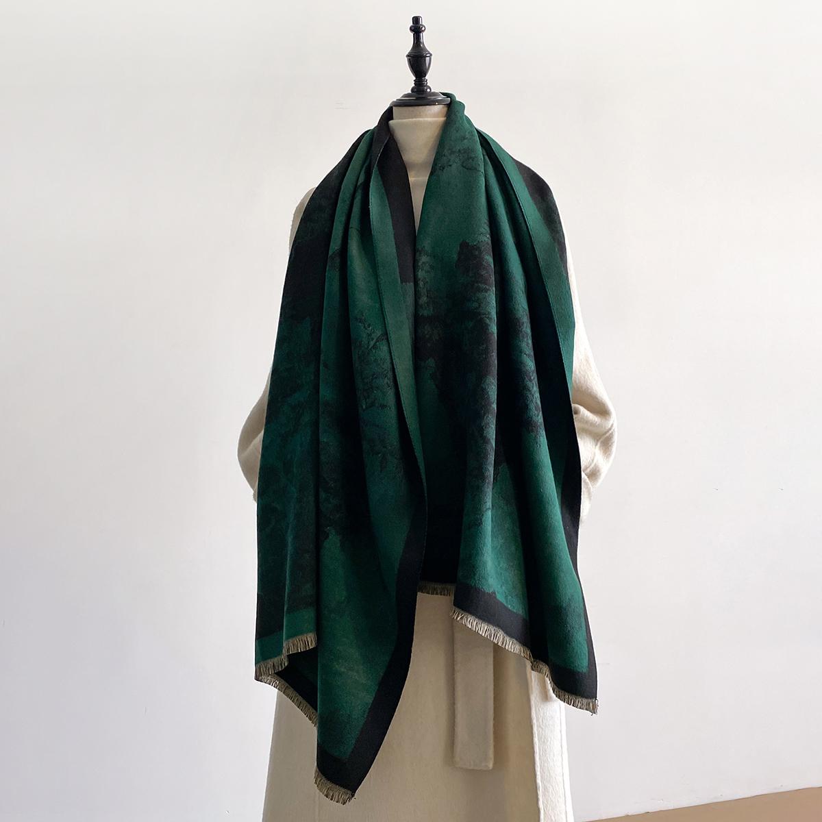 

Роскошный Ультрамягкий Имитация Кашемира Утолщенный Женский Шарф Зимний Жаккардовый Палантин Шаль Стильные Узоры