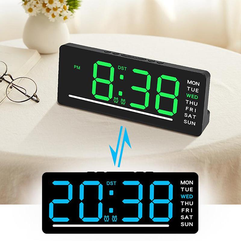 LED Electronic Wall Clock Modern Desk Clock For Room Night Alarm Minimalist Clock Home Decor Smart Mute