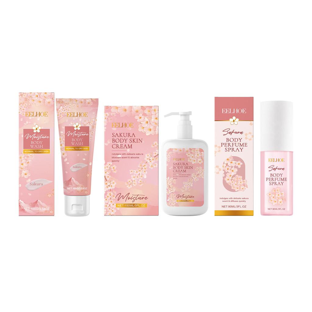 Eelhoe Cherry Blossom Body Care Set Gentle Hydrating Nourishing Moisturizer For Skin
