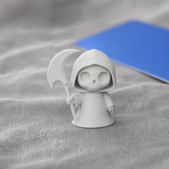 Personalized Desk Accessory 3D Printed Ghost Figurine, Cute Desktop Ornament, Mini Office Decoration Halloween Reaper Statue for Study Room