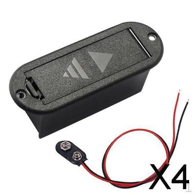 4x1 Stück 9V Batteriefach für E-Gitarre, Bass und aktiven Tonabnehmer mit Anschluss