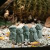 Statue Miniature Durable Exquise Mignonne Petite Figurine de Moines Ornement de Jardin Zen Fait Main Décor d'Aquarium