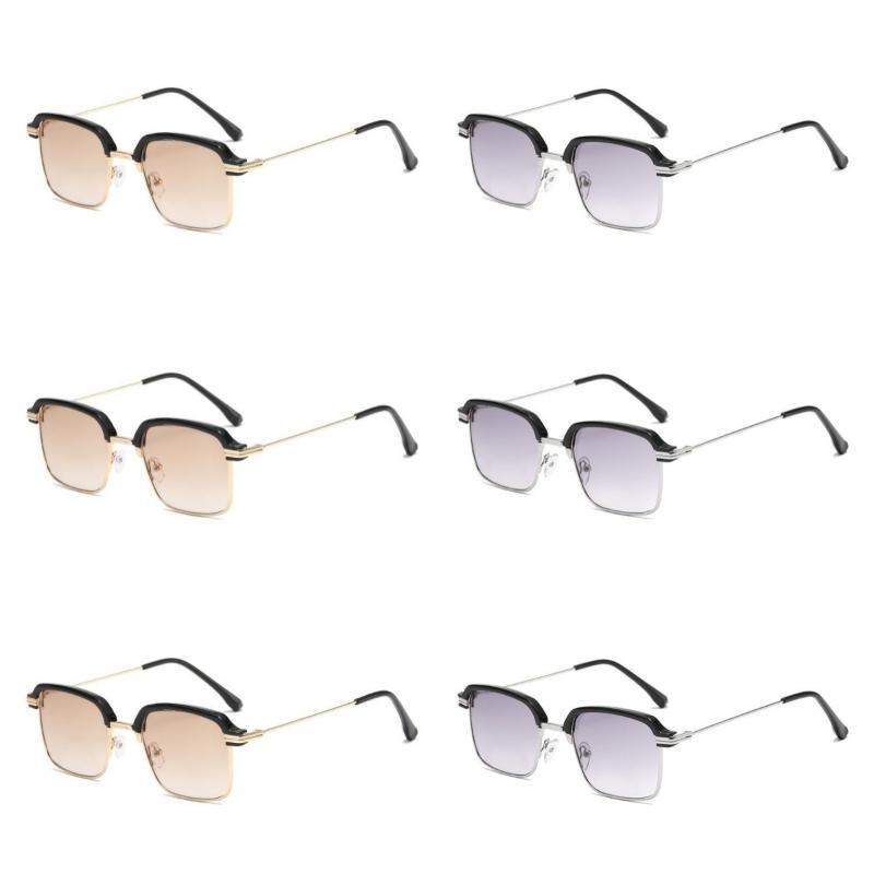 6PCS Anti-Blue Light Dual-Use Presbyopic Glasses Men's and Women's Dual-Light HD Large Frame Sun Presbyopic Glasses Sunglasses