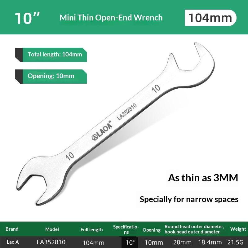 Mini Thin Double Open-End Wrench Stainless Steel Dual-Purpose Wrench 5 To 11 Mm Available Mini Dual-Purpose Wrench Set