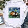 Vintage T Shirt Girls Starry Sky Chihuahua Bulldogaussieyorkshire Terriercatrabbit Print T Shirt Unisex Aesthetic Clothes