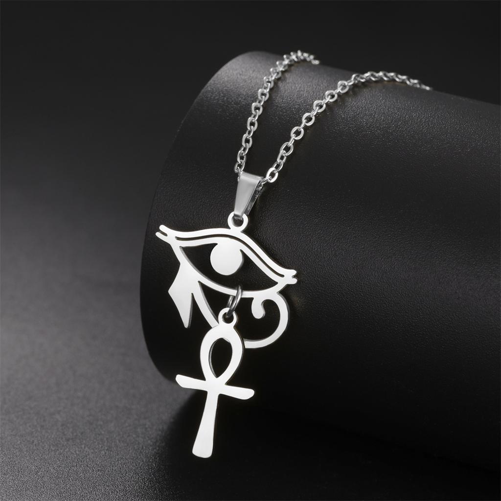 Starověký Egypt Náhrdelník Oko Hora Pro Muže Ženy Vintage Anubis Přívěsek Řetízek Nerezová Ocel Talisman Šperky Dárek