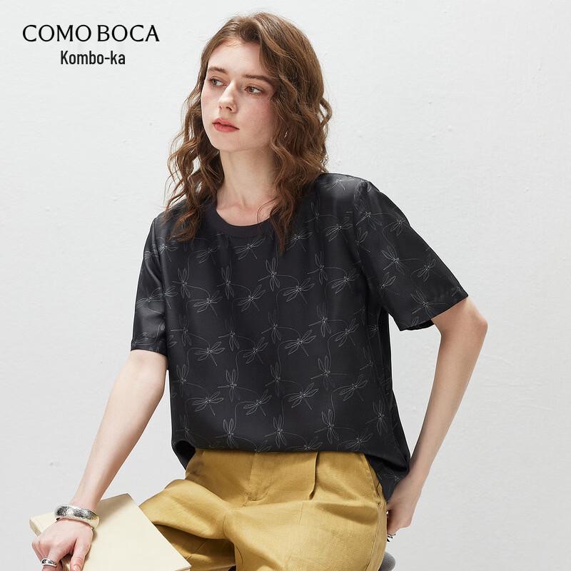 Women s Printed Mulberry Silk Short Sleeve T-Shirt XL